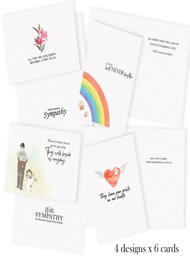 Hat Acrobat Pet Sympathy Card,Set of 24 Cats, Beloved Pets and Dog Sympathy Card with a Short Message and Spare to Send out Your Personal Condolences,Loss of Pet Sympathy Card Set with Envelopes (24) - Image 2